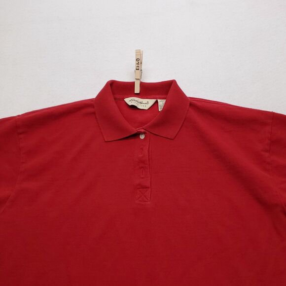 Eddie Bauer Casual Pullover Short Sleeve Polo Shirt Adult Mens Size L Red - Picture 1 of 8